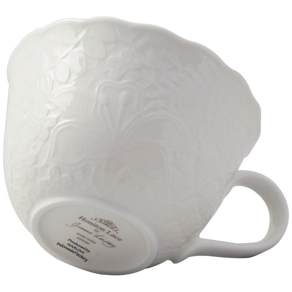 NARUMI Honiton Lace Morning Mug Set (Pair), White, 330cc, 51952-23142