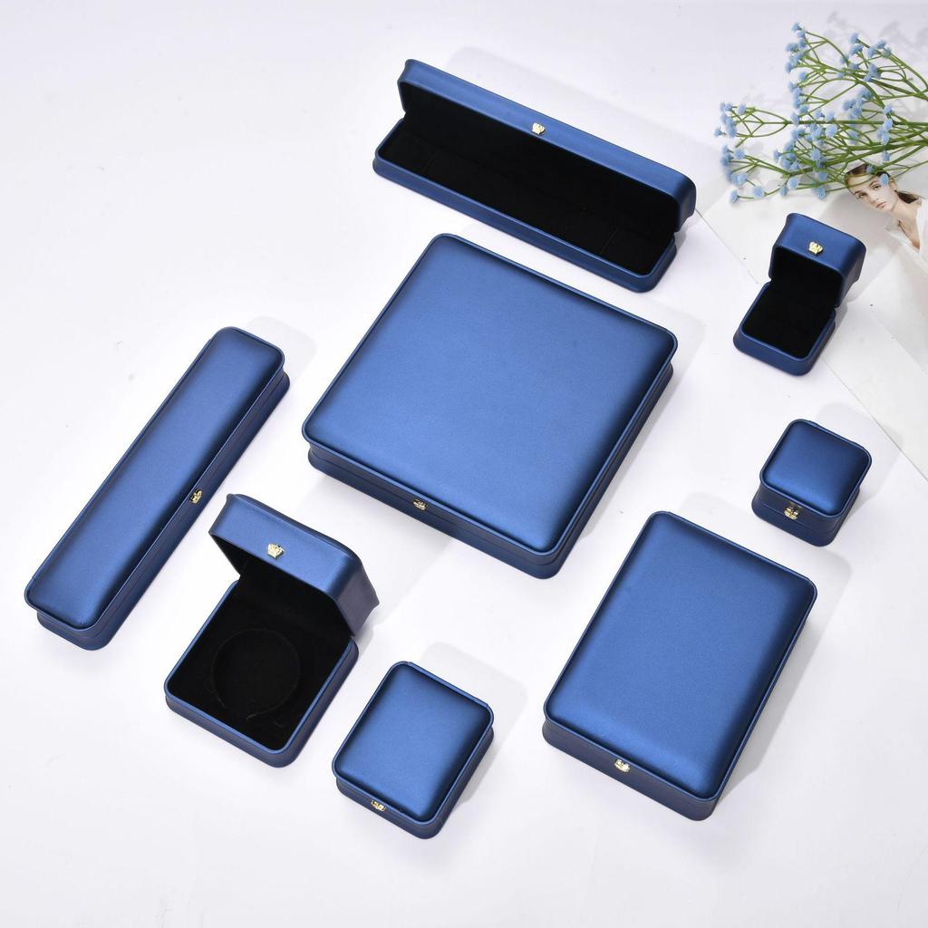 Crown Buckle PU Leather Jewelry Box for Rings, Necklaces, Bracelets, and Bangles