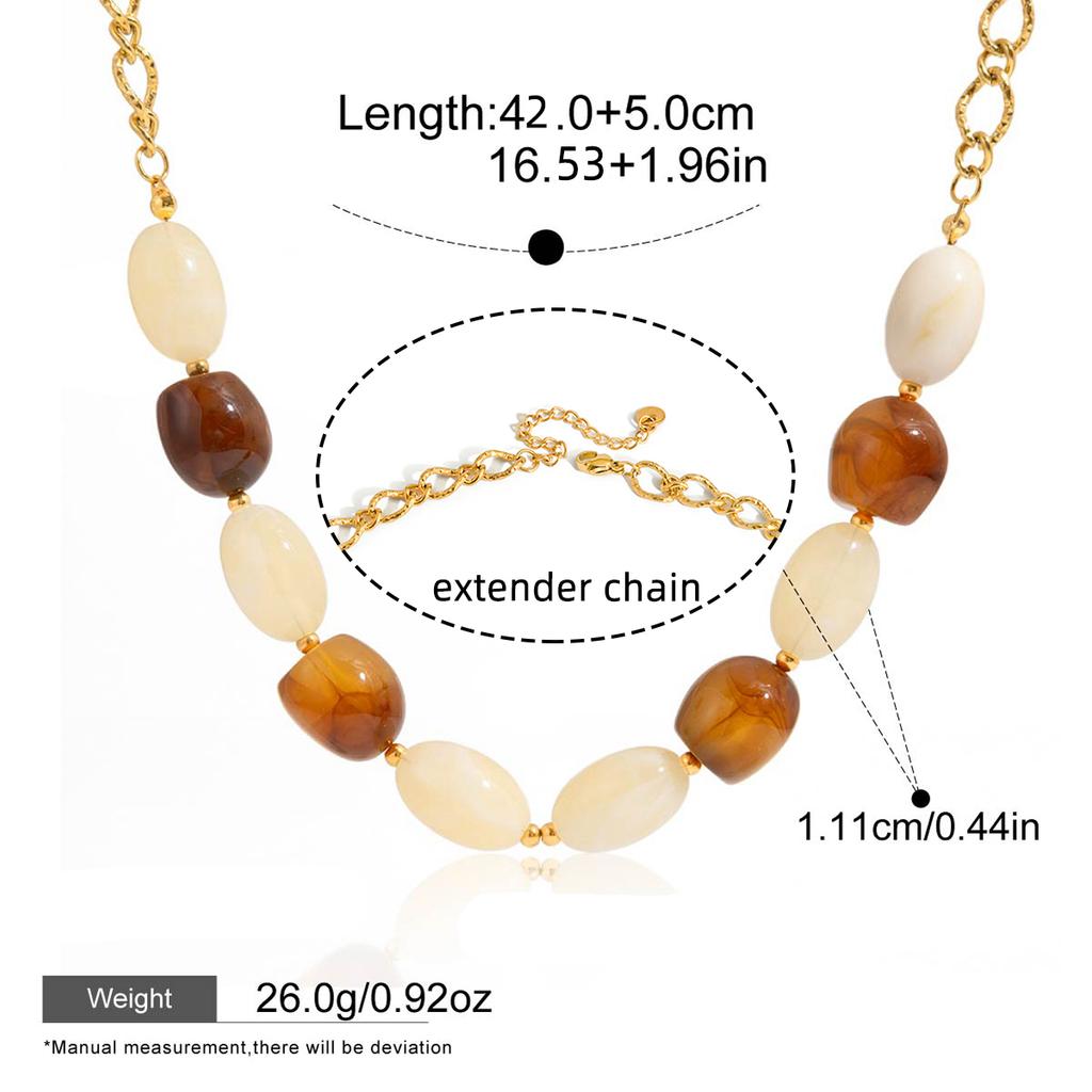 Yori Amber-white Stained Resin Necklace Fashion Chic Sexy Jewelry Accessories Waterproof Wholesale Gift Bijoux Femme