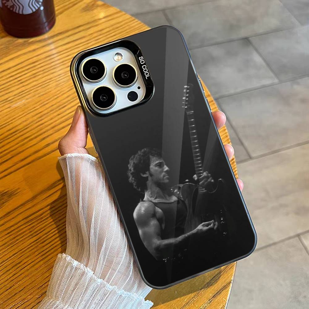 Guitarist B-Bruce S-Springsteen 80s Phone Case For iPhone17, 16,15,14,13,12 Pro Max Black Candy Matte Shockproof Cover