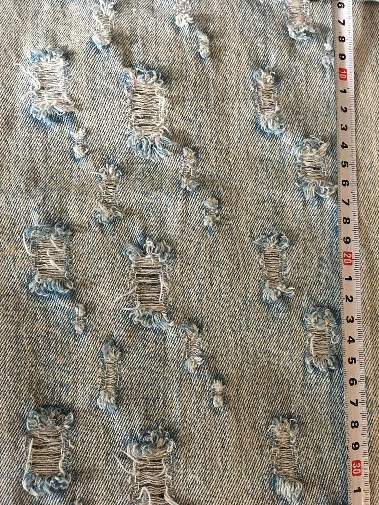 Distressed Denim Fabric Denim Remake Dark Navy Denim Fabric of Distressed Fabric, Scraps, Cotton, Bags, Pouches, DIY, (Set 2, Color)