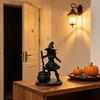 Handicraft Ornament for Home Halloween Witch Cauldron Figurine, 3D Printed Spooky Statue with Black Pot, Fantasy Table Gothic Small Desktop