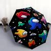 1 PC Automatic Folding Umbrella - Among Us Custom Name Pattern, Portable & Foldable Design with 8 Ribs, Christmas Birthday Gifts