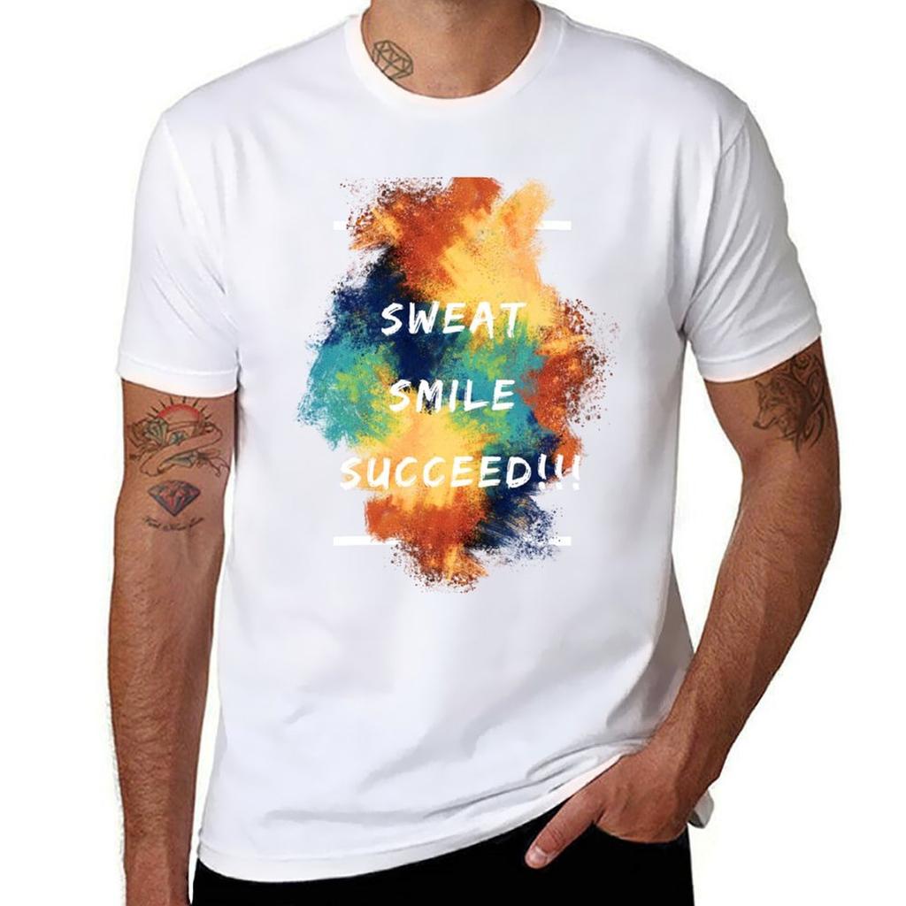 Sweat Smile Succeed Tshirt Casual Streetwear Short Sleeve Tee Tshirt