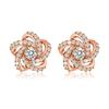 Cross Pentagram Zircon Stud Earrings Female, Flower Flower Small Fragrance Temperament Winding Earrings, Versatile Earrings