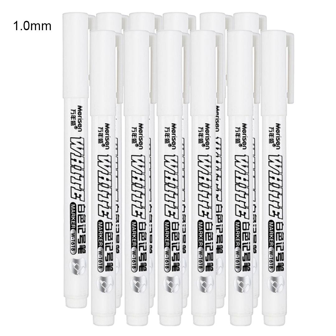 

Гелевая ручка для ткани, дерева, кожи, белый маркер, спиртовая краска, маслянистая водостойкая краска для шин, ручки для граффити 1 мм 12pcs