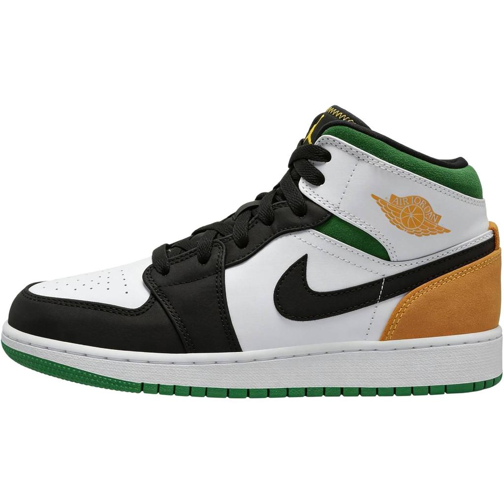 Jordan 1 Mid SE White Laser Orange Lucky Green GS BQ6931-101