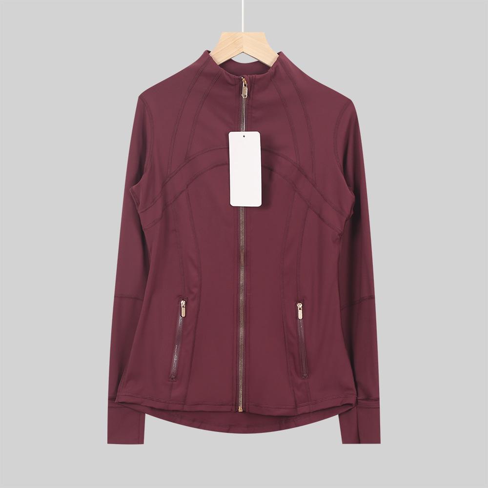 Lulu Original Damen Slim Fit Elastische Formgebende Lange Jacke Mantel mit Stehkragen für Yoga und Laufen