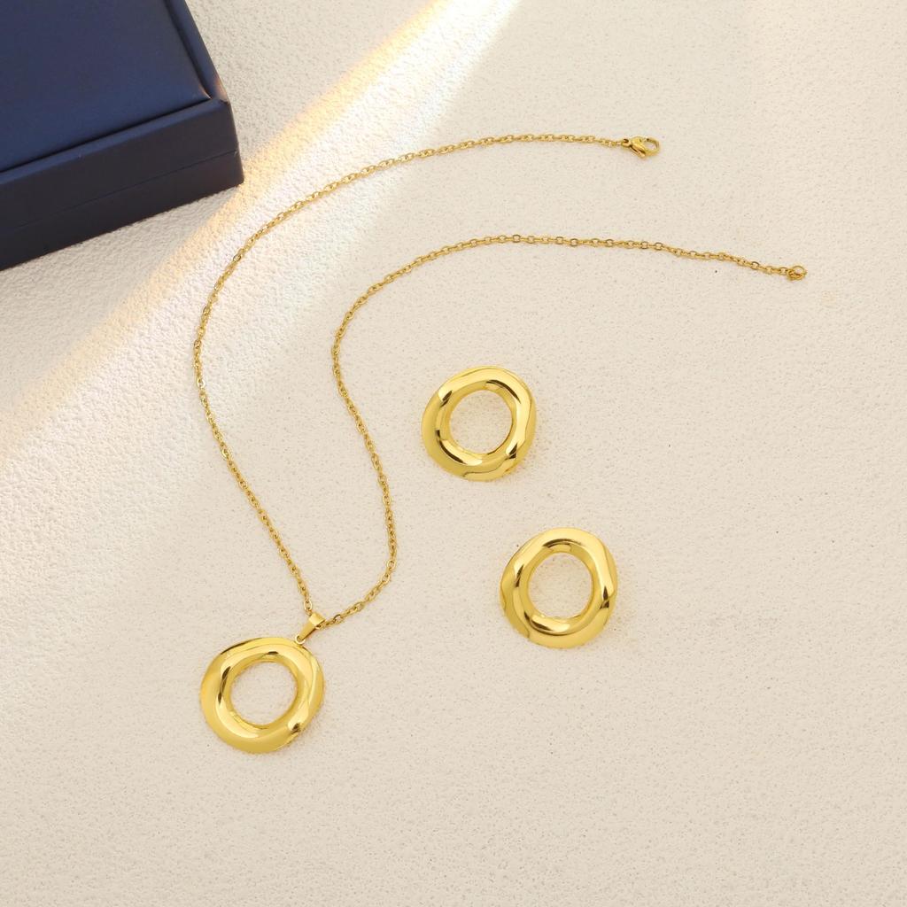 Luxury Geometric Leaf & Flower Earrings Necklace Set