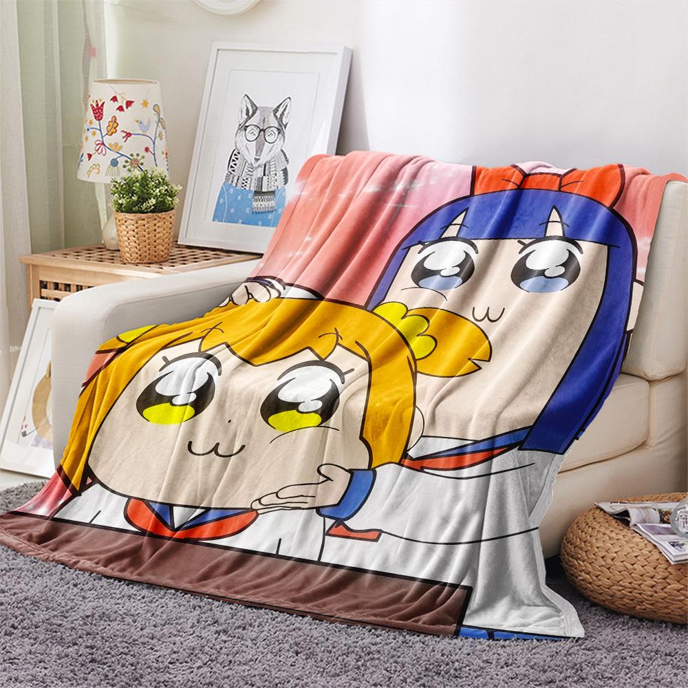 Pop Team Epic  Print Flannel Blanket, High quality Comfortable for All Seasons, Home Decor, Warmth and Comfort