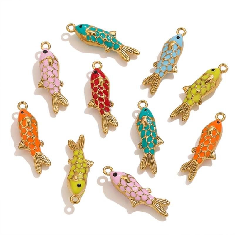 Stylish Stainless Steel Fish Charm DIY Jewelry Accessory Delicate Jewelry Findings For Crafting And Fashion Decors