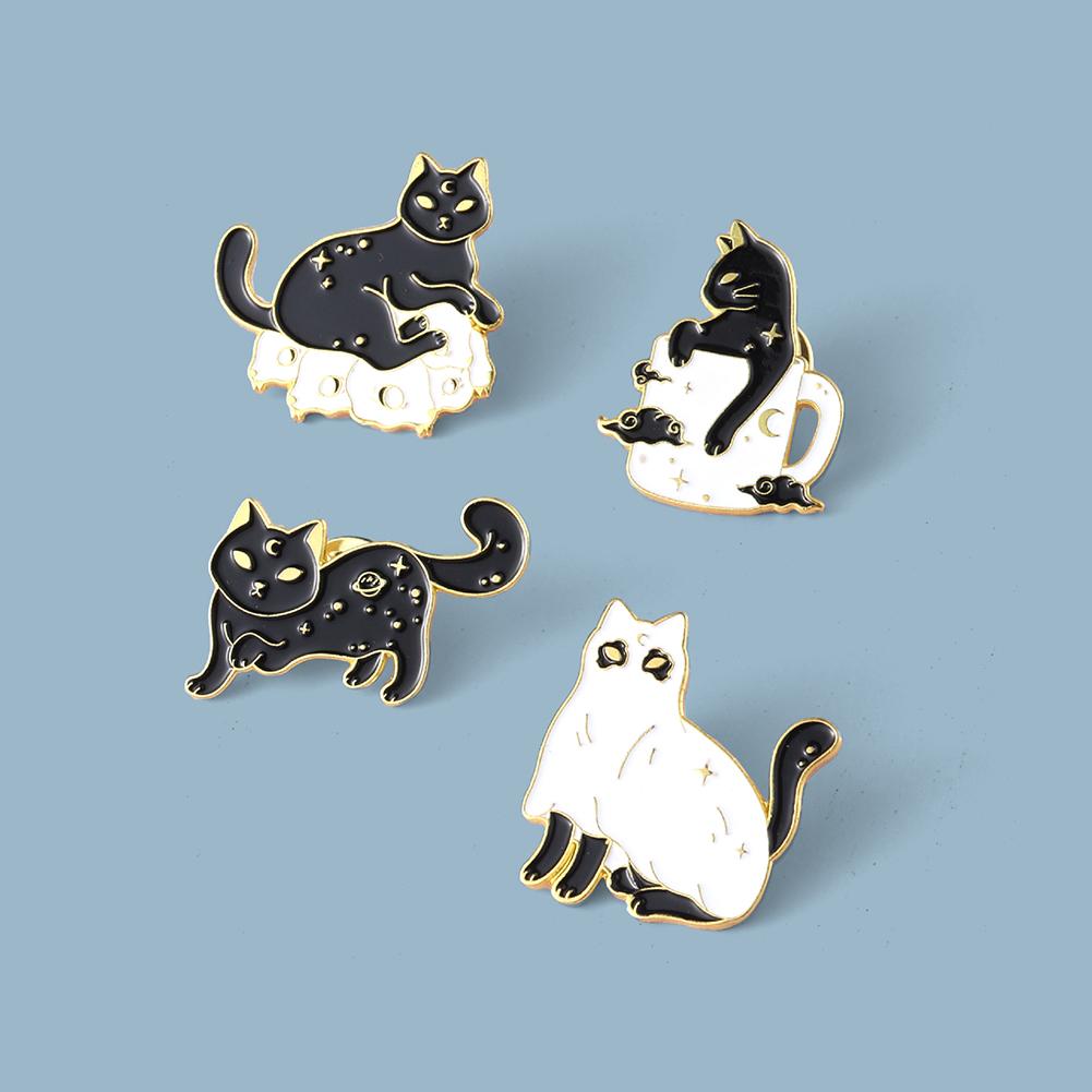 Animal Cartoon Cat Brooch Girls Cute Jewelry Pins For Backpack Women Clothes Accessories