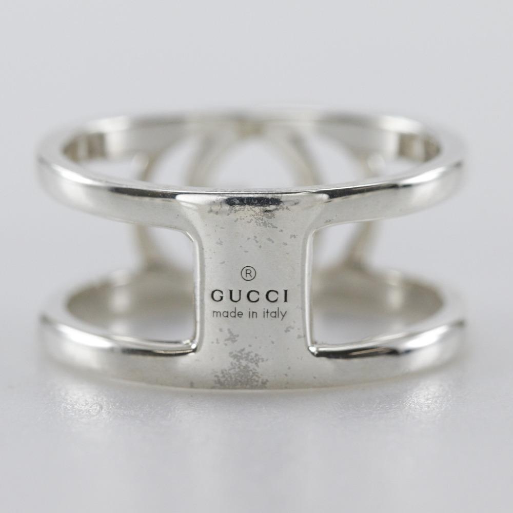GUCCI Interlocking G Ring wide open Silver925 #6.8(US Size) 4.3g Women Used