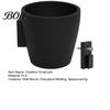 Space-saving Wall Decor 3D Printed Planter, Hanging Indoor Flower Pot for Green Plant Display Succulents, Minimalist Black Holder Home Office Creative