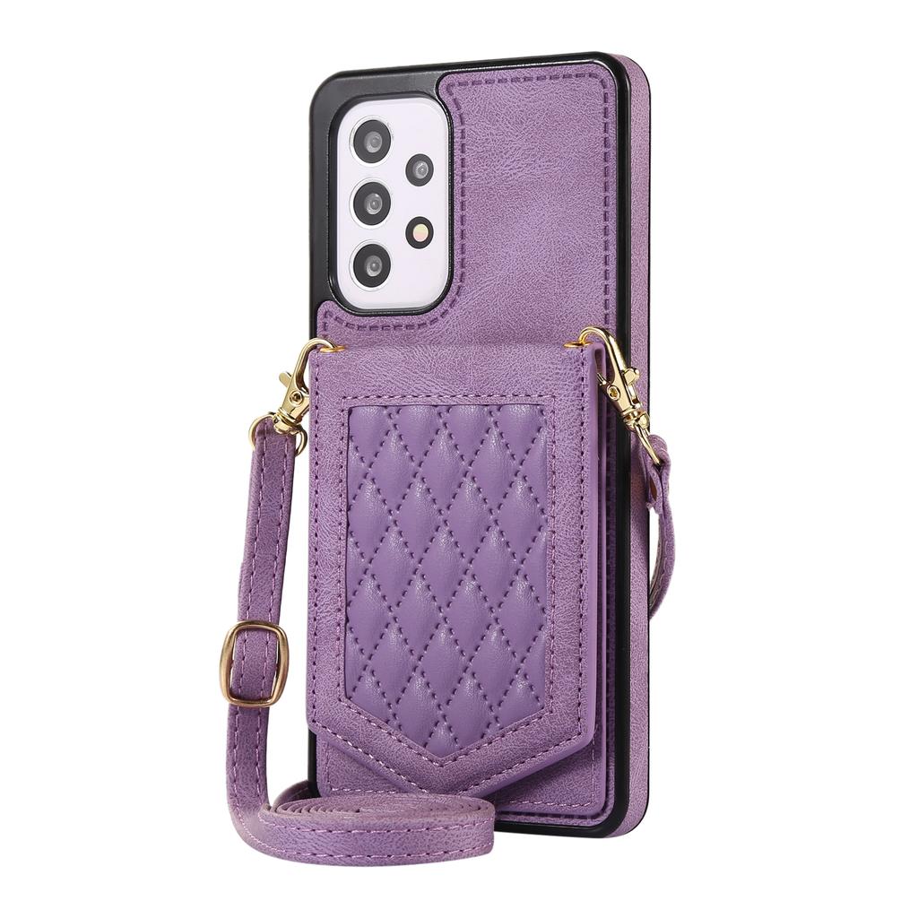 RFID Crossbody Mirror Lanyard Wallet Cards Holder Leather Case for Samsung S22 Ultra S21 Plus S23 S20fe A53 A13 A52S Stand Cover