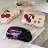 Geometric Cherry Hair Claw Fruit Large Shark Clip Personality Acetic Acid Crab Clip  Girl