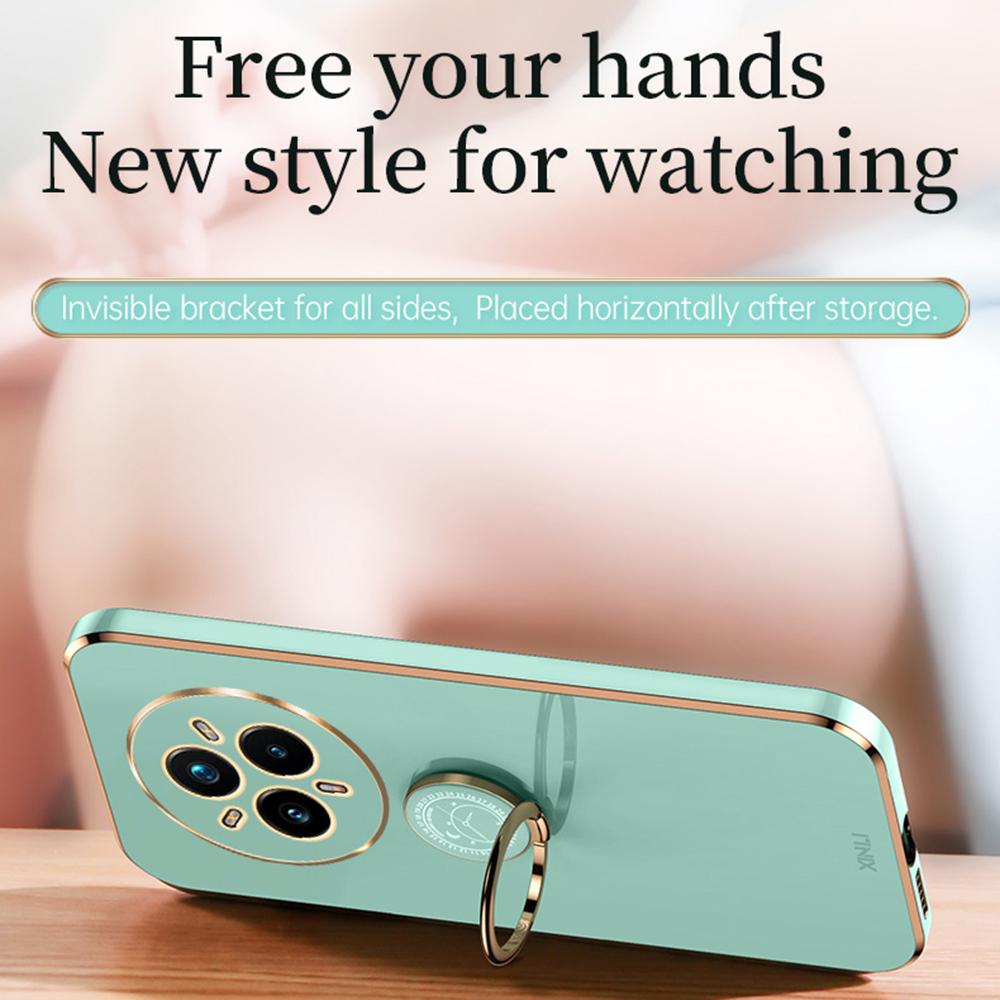 XINLI For Realme 14 Pro+ 5G Case Ring Kickstand Electroplating TPU Phone Cover