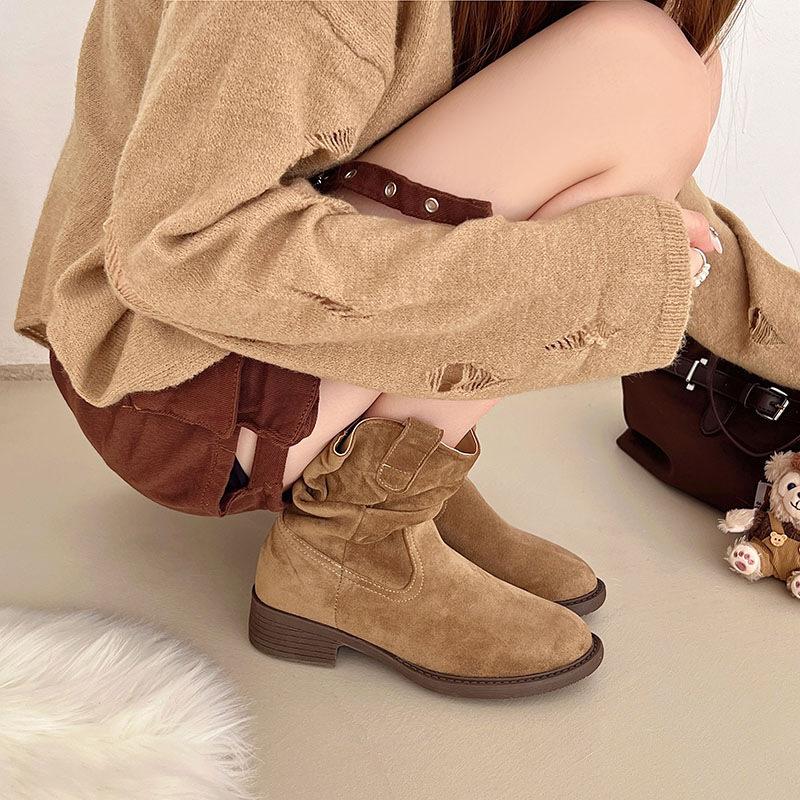 

Новые осенне-зимние ботинки-чулки женские ковбойские ботинки в западном стиле летние полусапоги ботинки Мартин женские короткие ботинки 40 хаки