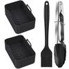 Air Fryer Silicone Tray Rectangle Oven Baking Tray Basket Reusable Liner Insert Dish For Ninja Foodi fryer Pan Accessories