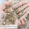 Champagne Color Nail Art Rhinestones: Mini Flat Back Irregular Water Diamonds, Super Shiny Nail Decorations Stickers