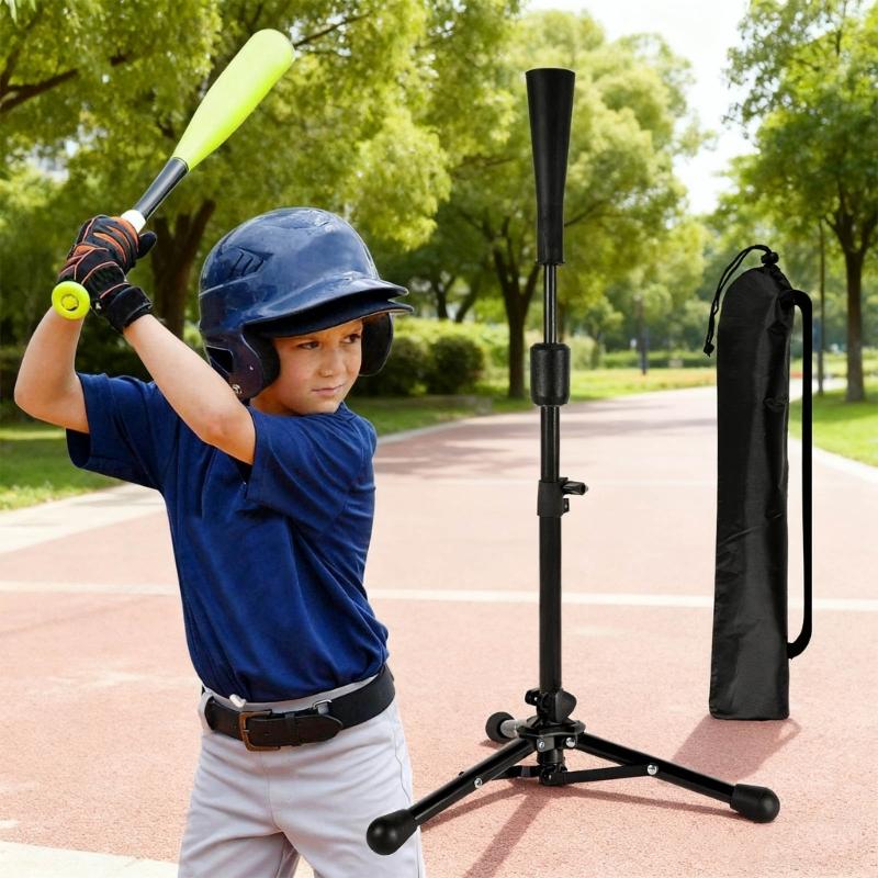 Tréninkové odpaliště na baseball a softball s nastavitelnou výškou pro tréninky mládeže, s gumovou základnou pro odskok a přenosnou taškou