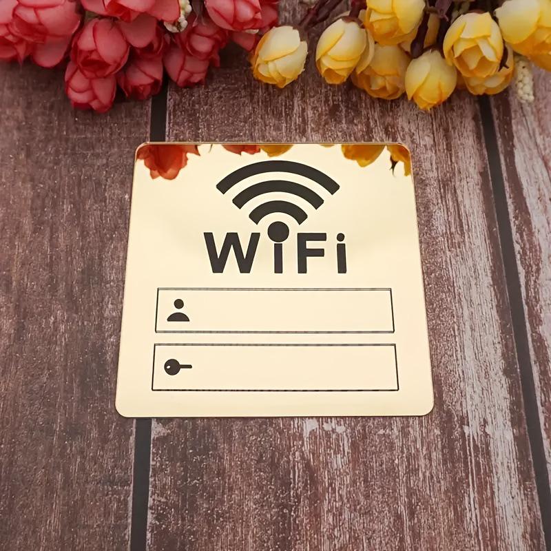 

3D Mirror WiFi Logo Sticker - Acrylic Moisture-Proof Wall Decor for Home & Office золотой
