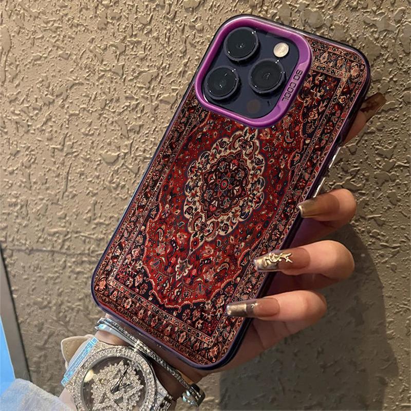 Retro Circular Totem Design Phone Case for iPhone 17 16 15 14 13 12 11 Pro Max XS X XR 8 7 Plus 16E Shockproof Matte Hard Cover