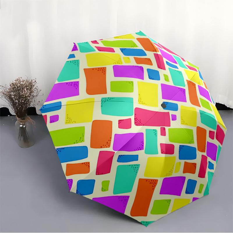 1pc Colorful PatternAutomatic Open/close Folding Umbrella, Compact Portable Travel Umbrella, Perfect Birthday/Holiday, Cute Umbrella y016