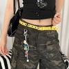 Summer Dopamine Lemon Yellow Women'S Belt Trend Simple Belt Subculture Y2K Belt Punch Free Belt