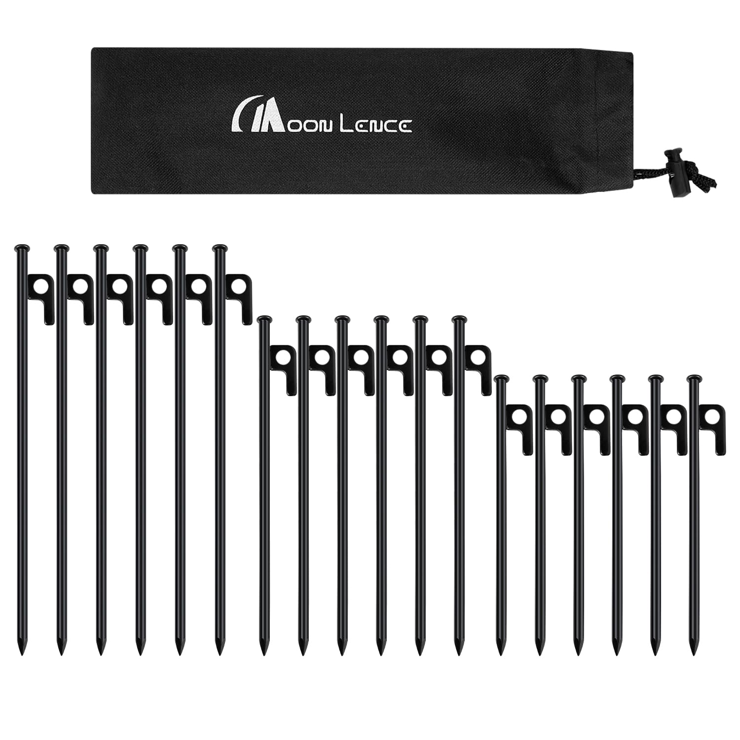 

MOON LENCE Tent Set of 6 6 and 6 Solid for Outdoor Hard and Includes Storage Bag Segs, (20cm), (25cm), (30cm), Forged, Laser-Welded Steel, Steel,