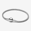 Neues 925er Silber Funkelndes Herz zu Herz Ewige Rose Tennis Schiebearmband Mode DIY Charme Schmuck Exquisites Geschenk