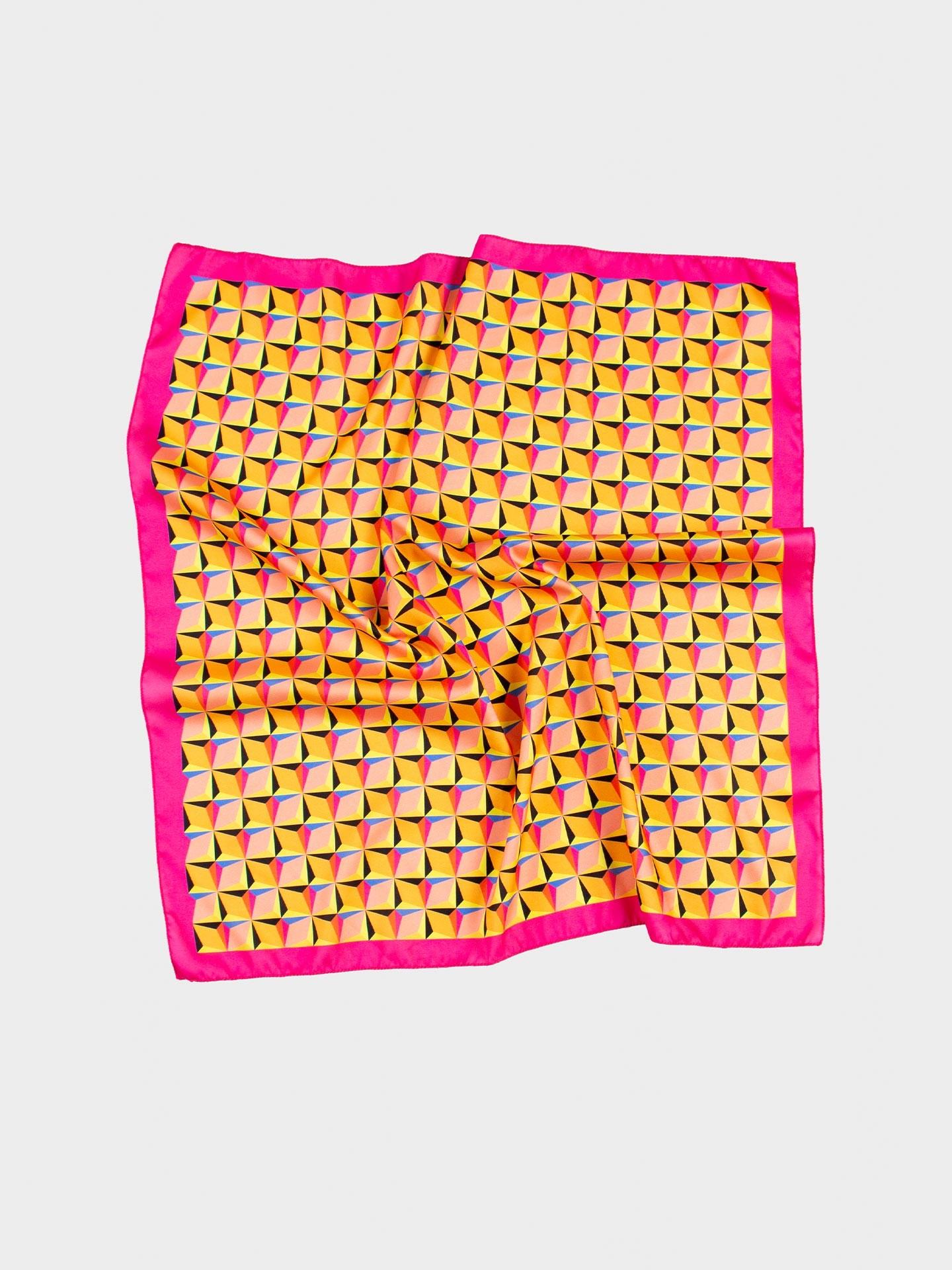 

Бандана-шарф цвета фуксии с геометрическим узором One Size разноцветный