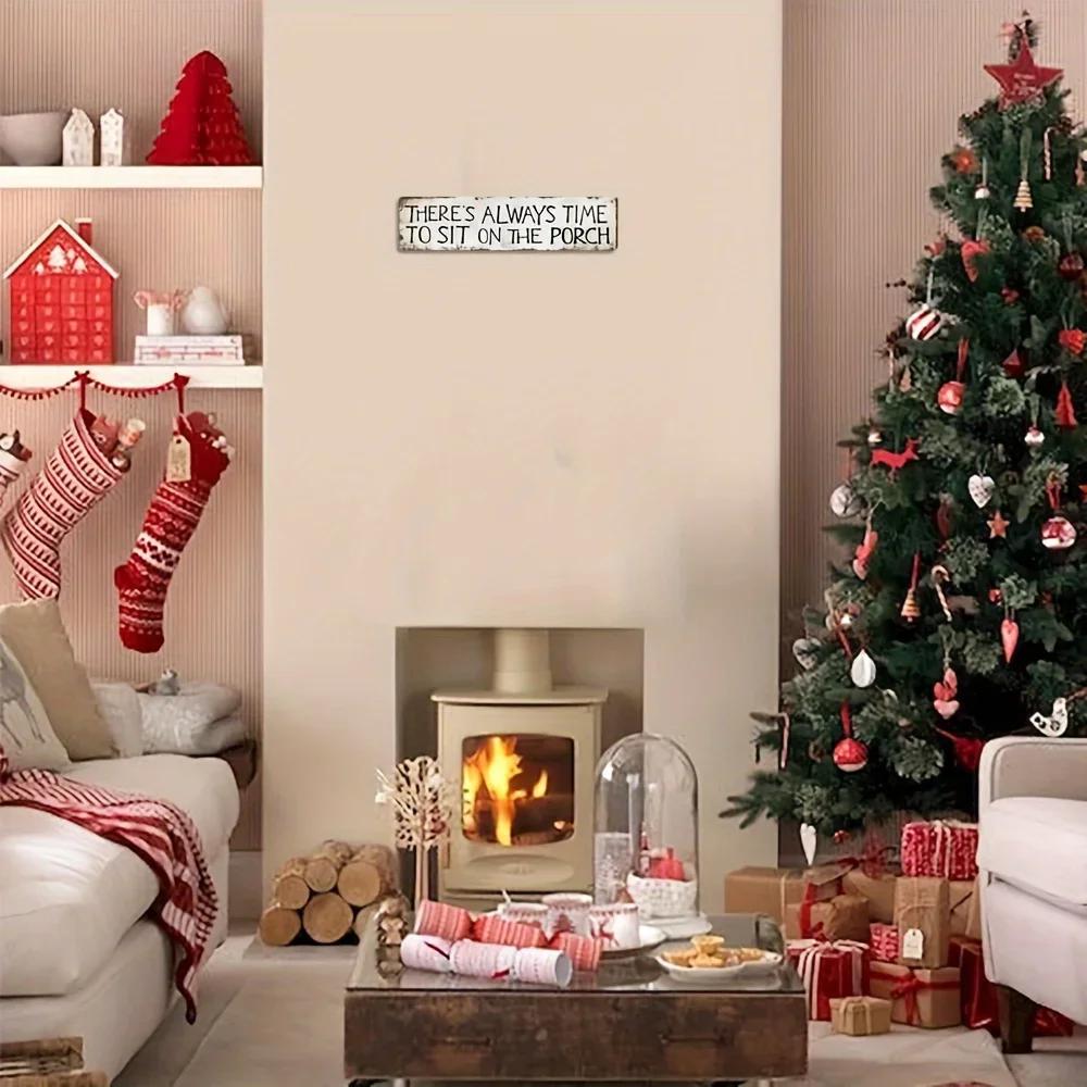 There's always time to sit on the porch metal tin sign 4x16 inches farmhouse cottage beach bar wall decor bar home bathroom pool