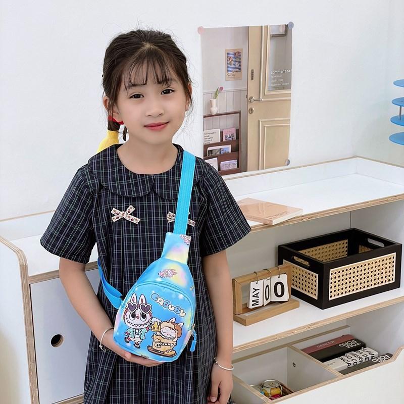 1 Piece Cartoon Anime Labubu Children Chest Bag Cute Zipper Coin Purse