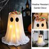 Halloween Ghost Candy Bowl Lighted Stand, Height Adjustable Large Holder with Indoor Tabletop Centerpiece LED Light for Trick or Treat, Porch, Outdoor
