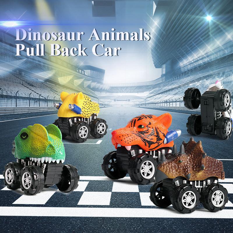 Oenux Mini Tigru Sălbatic Lup Mașină cu Tragere înapoi Model Simulare Animale Lumea Dinozaurilor Rechin T-Rex Vehicul Drăguț Camion Jucărie Copil Cadou