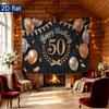 Party Backdrop Birthday Confetti 50Th Photo Booth Background Front Door Decor