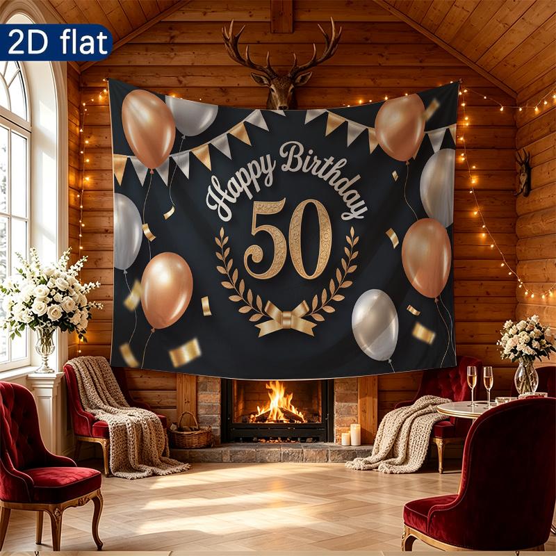 Party Backdrop Birthday Confetti 50Th Photo Booth Background Front Door Decor