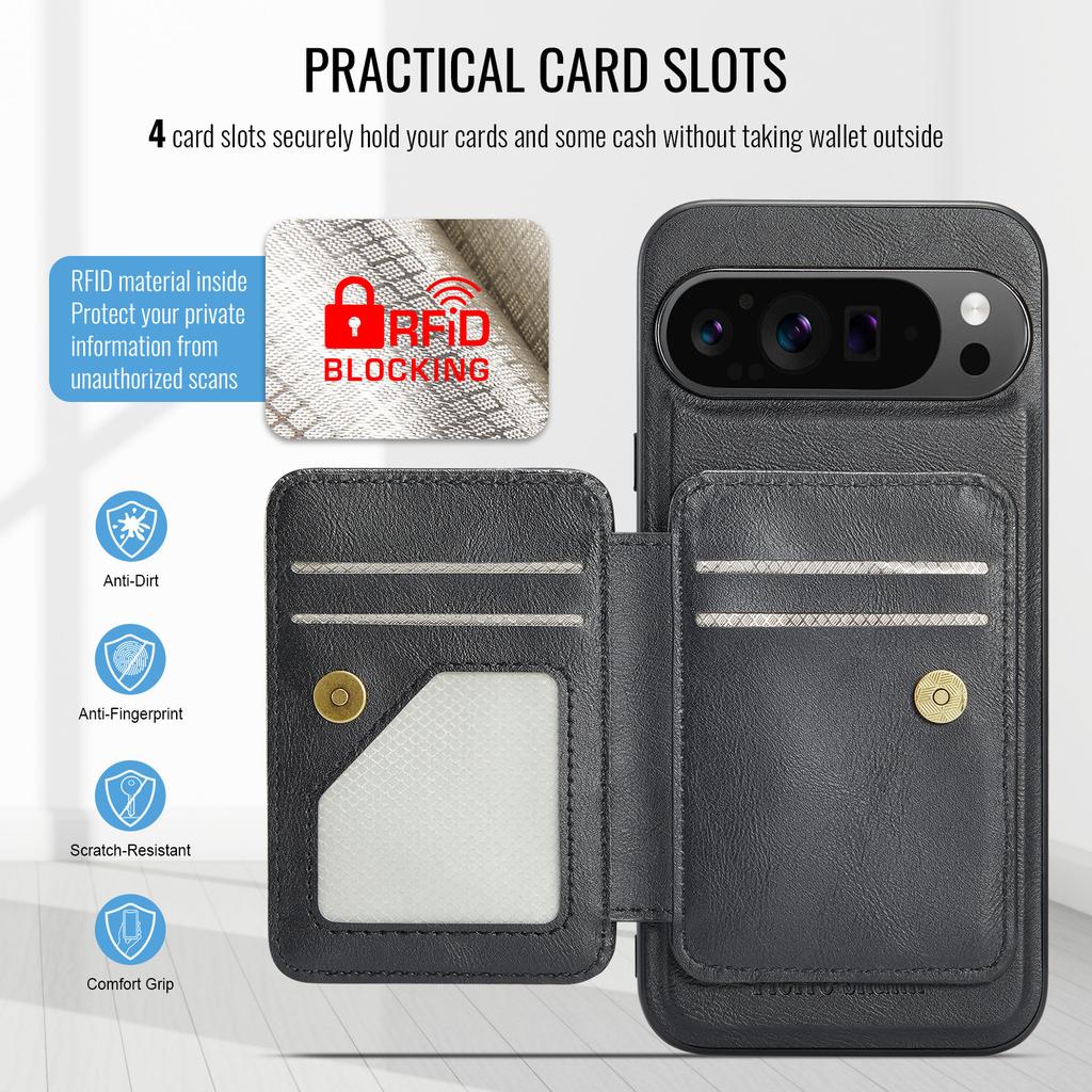 Detachable Magnetic Wristband Auto Leather Phone Case for IPhone Google Pixel 10 Pro XL Pixel9 9a 8 8a 7 7a Card Holder Wallet