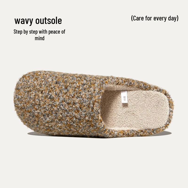 Puxi Women's Winter Floral Cotton Bowknot Slippers - Non-slip, Warm, Plush Indoor Footwear for Women and Men.