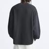 Zara Plaid Texture Round Neck Letter Print Casual Long Sleeve Sweatshirt Men Sweatshirt Dark-Gray 4087444-807