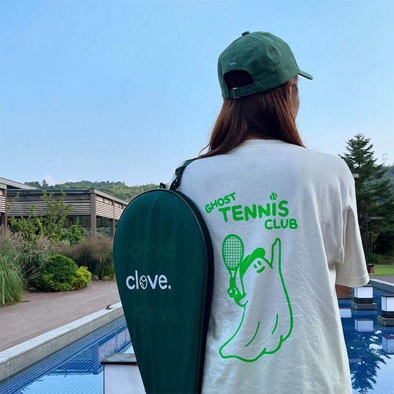 Tennis Niche American vintage Sports Style Tennis Ghost Pure Cotton Casual Loose Fitness Short sleeve T-shirt Women