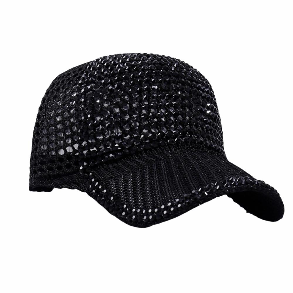 Lightweight Woman Shiny Cap Breathable Rhinestone Visor Hats  Outdoor Sports