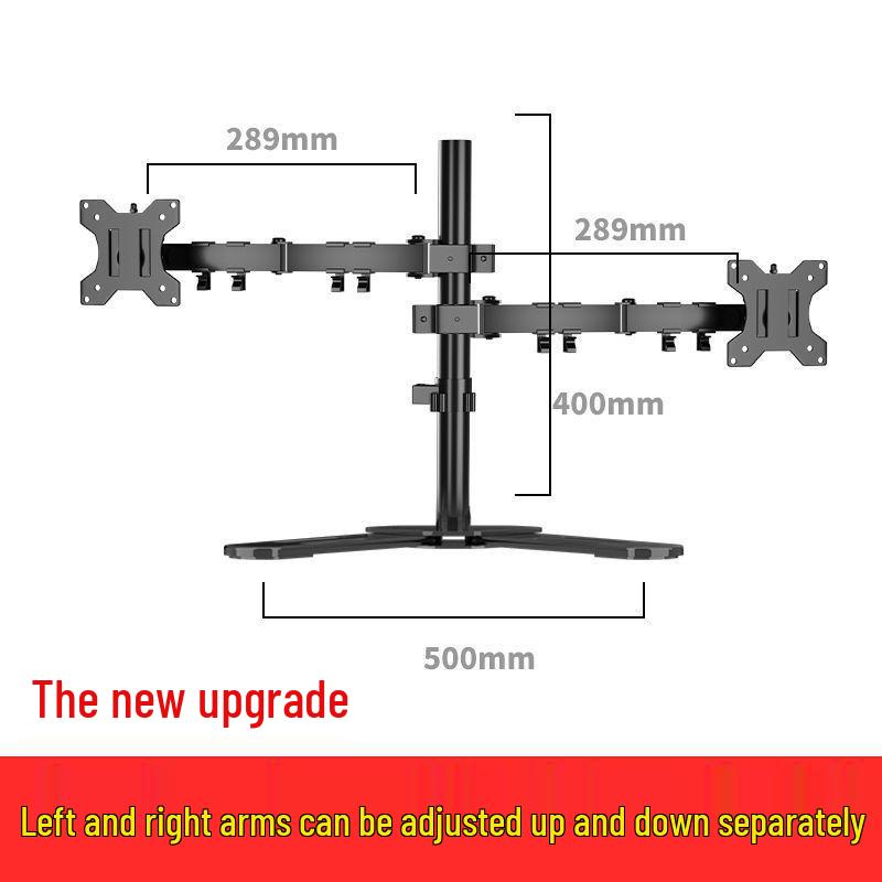 Dual Screen Rotating Monitor Stand for 14-27 Inch Displays with Adjustable Arm and Lifting Telescopic Feature