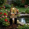 Two Squirrels Decorative Garden Stake, Welcome To The Garden Acrylic Yard Art, Street Lamp Squirrel Welcome Sign for Outdoor Yard Lawn Pathway