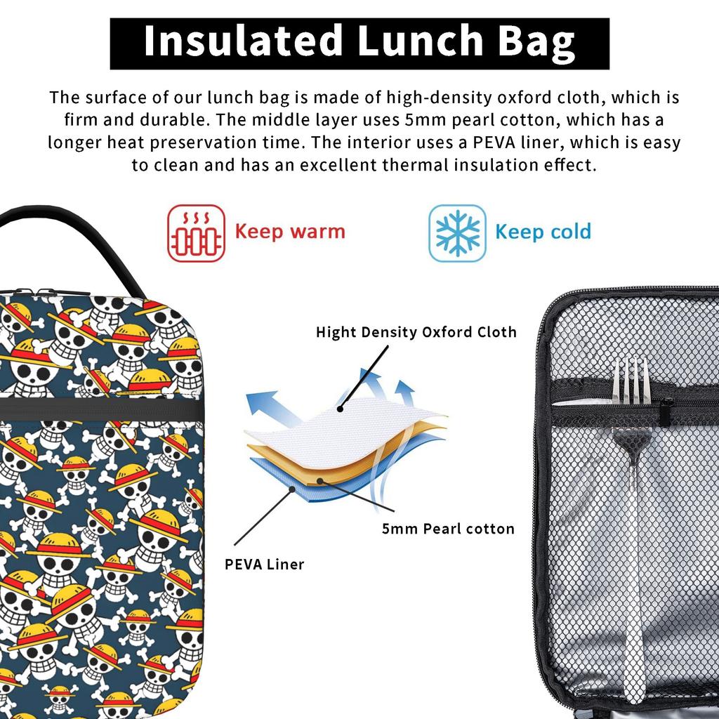 Chopper Mixed Seamless Print One Piece Lunch Bag For Girl Boy  Graphic Outdoor Picnic Lunch Box Retro Portable Oxford Cooler Bag
