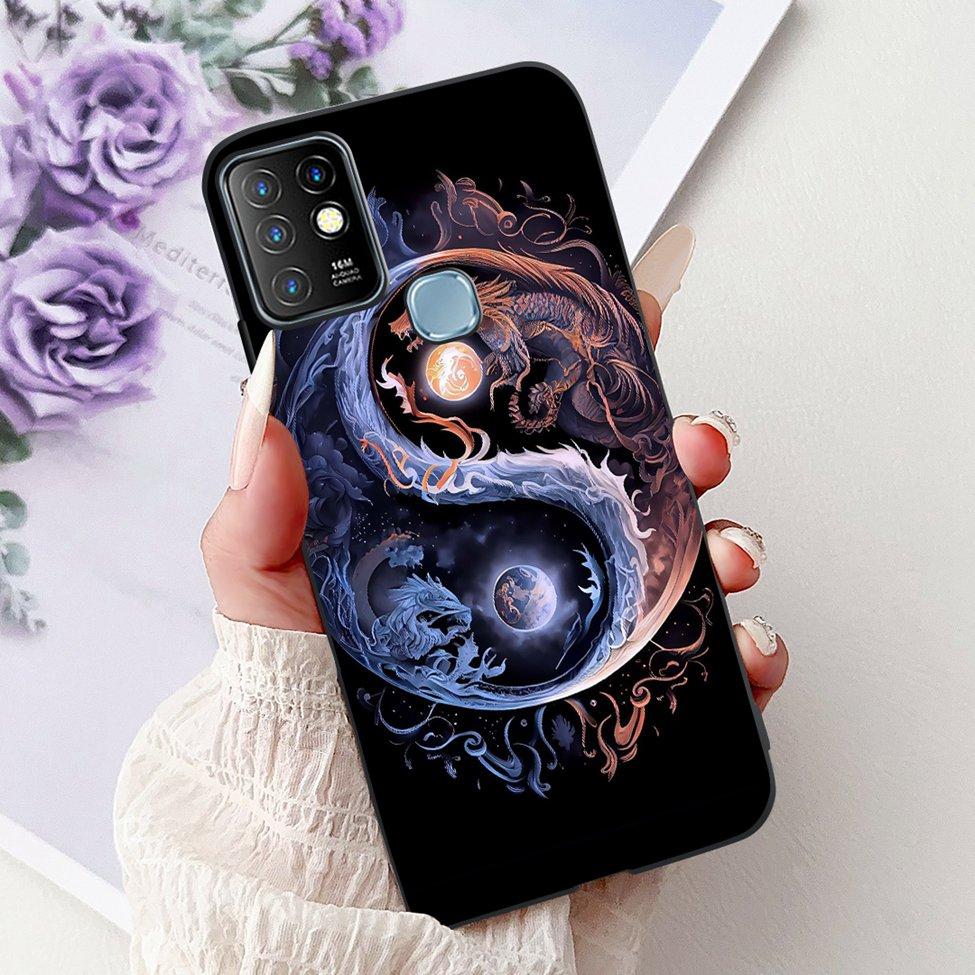 For Infinix Hot 10 Case Silicone Cute Cat Fashion Flowers Luxury Painted Back Cover For Inifnix Hot 10 Phone Case X682B X682C
