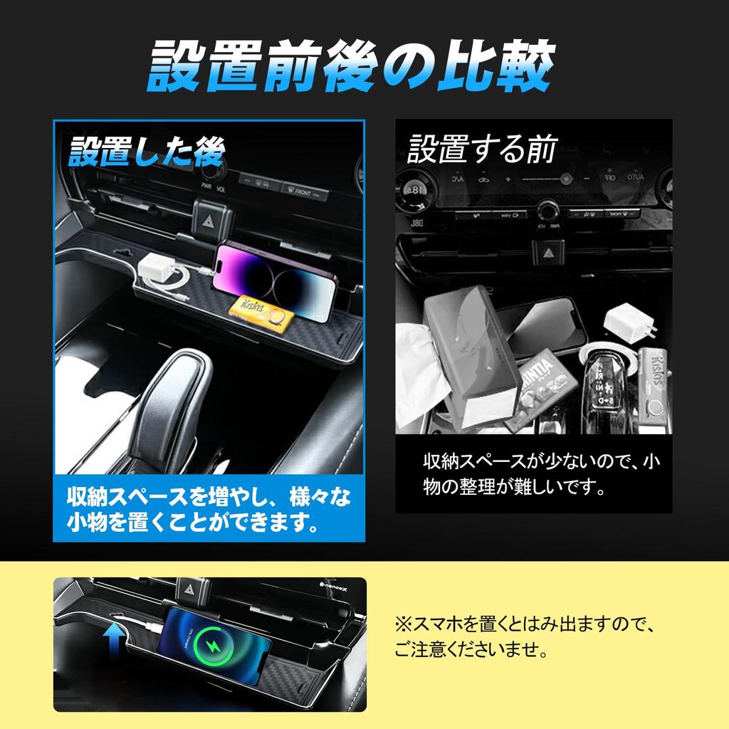 TELLIKA Center Console Tray for Alphard 40 Series and Vellfire 40 Includes a Rubber Mat and ABS Easy Perfect for Storing Small Items and Organizing