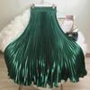 High Waist Satin Pleated Fishtail Skirt - 1 Meter Long Women's Dance Skirt with Large Swing and Medium Length.