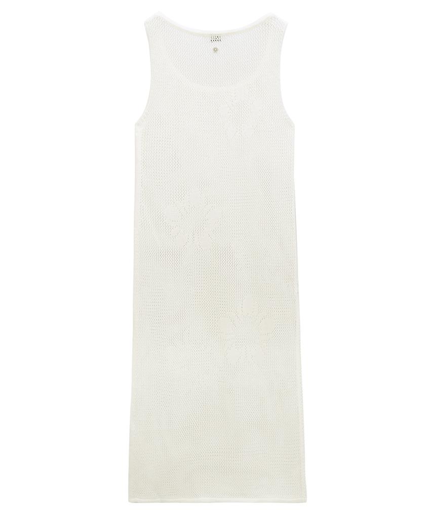 Ulkin Mugung Crochet Knit Layered Dress_Ivory